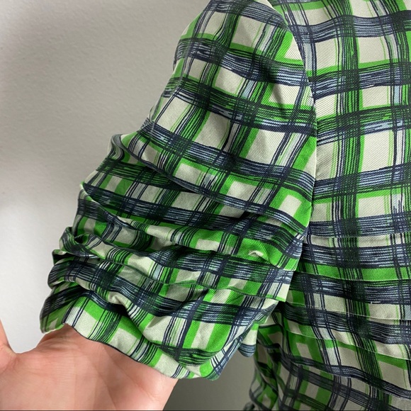 Alexander Berardi 100% Silk Gingham Prairie Dress 6 - Picture 4 of 12